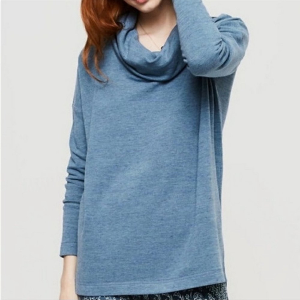 Lou and grey blue cowl neck sweatshirt